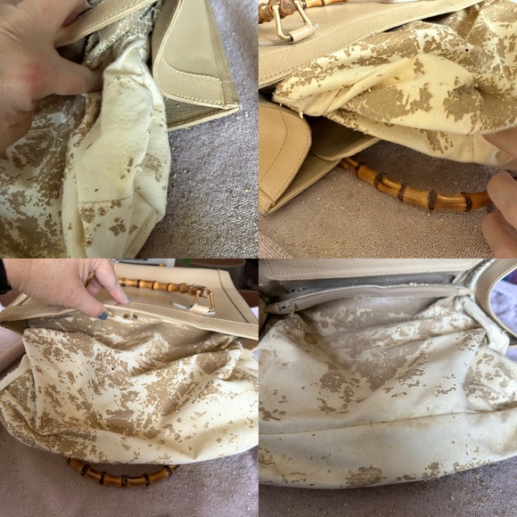 Gucci Ivory Leather Diana Satchel W/ Bamboo Handles W COA (see Photos) - Picture 14 of 14